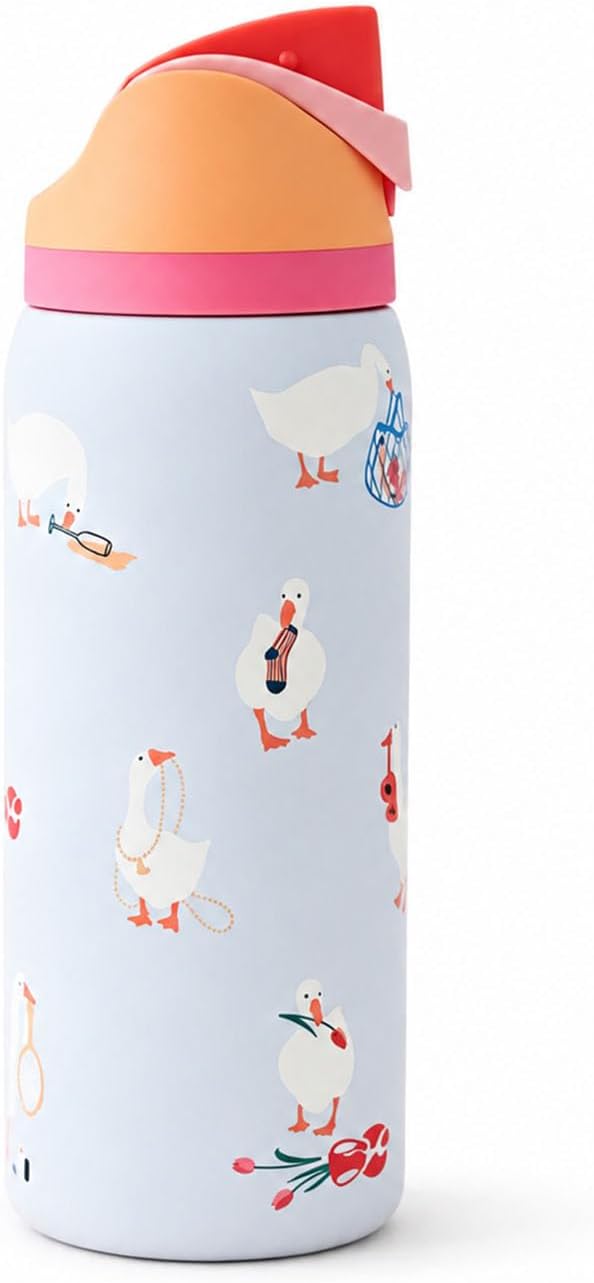 32oz silly goose print insulated stainless steel water bottle | for Sports and Travel
