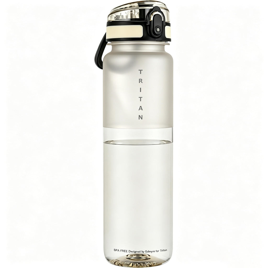 32oz Clear Tritan Water Bottle with Chug Lid | Frosted & BPA-Free, Leakproof, Wide Mouth, Portable Sports Water Bottle for Gym, Office, Travel, Outdoor（Grey）