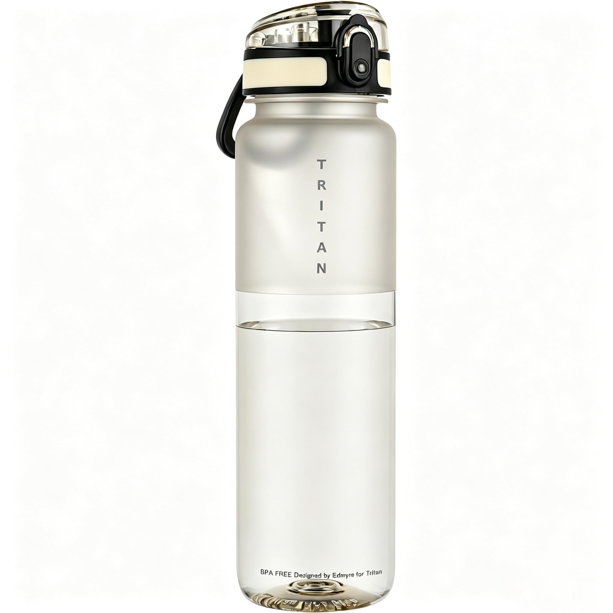 32oz Clear Tritan Water Bottle with Chug Lid | Frosted & BPA-Free, Leakproof, Wide Mouth, Portable Sports Water Bottle for Gym, Office, Travel, Outdoor（Grey）