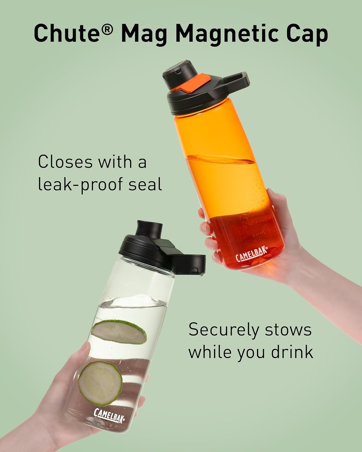 CamelBak Chute Mag Water Bottle with Magnetic Leak‑Resistant Cap, Lightweight Tritan Design for Everyday Hydration