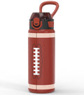 MYFOREST Football Water Bottle, Odor-free Liner & Triple Insulated | No Plastic Taste, 3D Touch Shell, Quick-open Chug/Sip Lid, 360° Leak-Proof, for Sports Fans/Gifts/Team Swag, 24oz/700ml