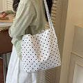 Women Large Capacity Polka Dot Tote Bag Niche Design Versatile Shoulder Bucket Bag Fashion Daily Handbag
