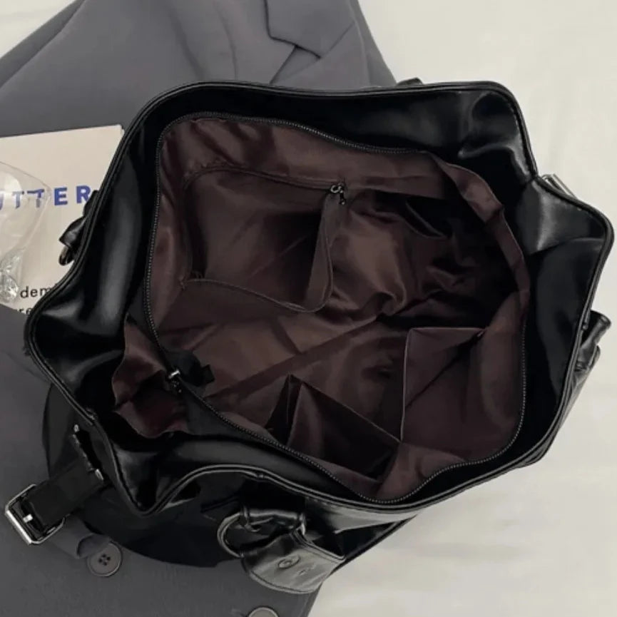 Retro Brand Roomy Shoulder Bag Female Luxury Solid Color Classic Crossbody Bag Large Capacity Style Soft PU Leather Tote Bag
