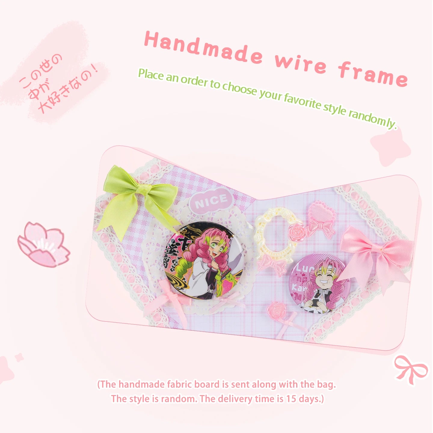 Y2K Sakura Love Pangs Ita Bag Lolita Girl Transparent Pocket Fashion Crossbody Bag Women's DIY Display Shoulder Bag Cute Purse Handbag